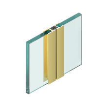 Aluminium magnetic seal 180° glass-glass  L=2300 mm